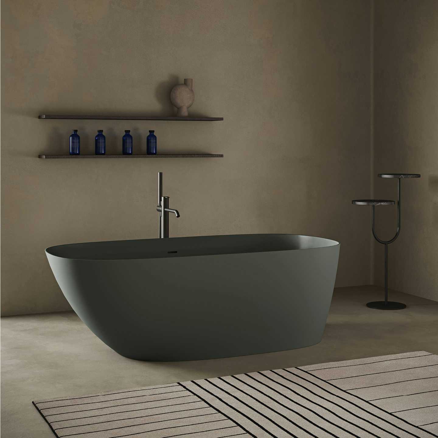Casa de banho com banheira Forma autónoma em Olive. Inbani, Forma.
